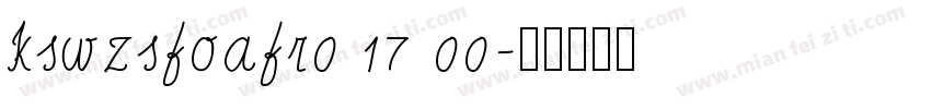 kswzsfoafr0 17 00字体转换